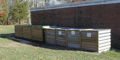 seven composting bins